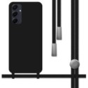 Funda Silicona Líquida con Cordón para Samsung Galaxy A35 5G color Negra