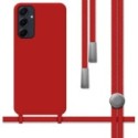 Funda Silicona Líquida con Cordón para Samsung Galaxy A35 5G color Roja