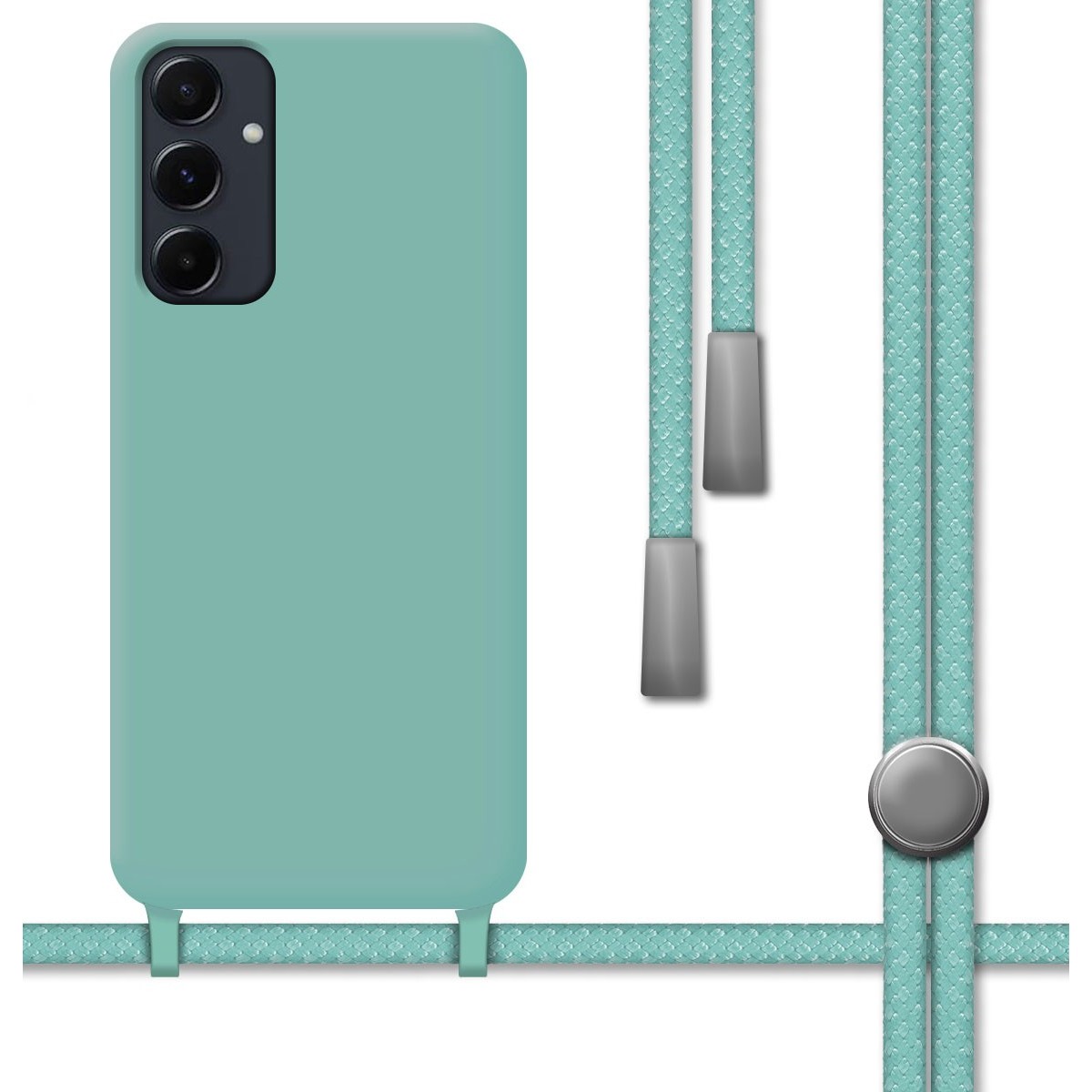 Funda Silicona Líquida con Cordón para Samsung Galaxy A35 5G color Verde