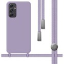 Funda Silicona Líquida con Cordón para Samsung Galaxy A54 5G color Morada