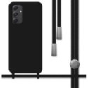 Funda Silicona Líquida con Cordón para Samsung Galaxy A54 5G color Negra