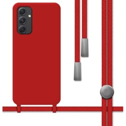 Funda Silicona Líquida con Cordón para Samsung Galaxy A54 5G color Roja