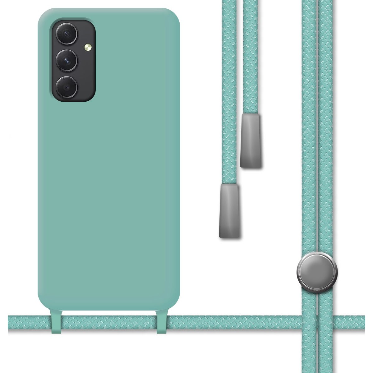 Funda Silicona Líquida con Cordón para Samsung Galaxy A54 5G color Verde