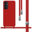 Funda Silicona Líquida con Cordón para Samsung Galaxy A55 5G color Roja