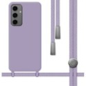 Funda Silicona Líquida con Cordón para Samsung Galaxy S24 FE 5G color Morada