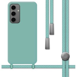 Funda Silicona Líquida con Cordón para Samsung Galaxy S24 FE 5G color Verde