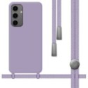 Funda Silicona Líquida con Cordón para Samsung Galaxy S24+ Plus 5G color Morada