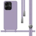 Funda Silicona Líquida con Cordón para Xiaomi Redmi 13 4G color Morada