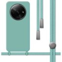 Funda Silicona Líquida con Cordón para Xiaomi Redmi A3 color Verde
