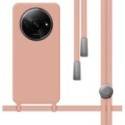 Funda Silicona Líquida con Cordón para Xiaomi Redmi A3 color Rosa
