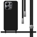 Funda Silicona Líquida con Cordón para Xiaomi Redmi Note 13 4G color Negra