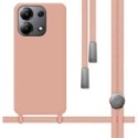 Funda Silicona Líquida con Cordón para Xiaomi Redmi Note 13 4G color Rosa