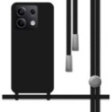 Funda Silicona Líquida con Cordón para Xiaomi Redmi Note 13 5G color Negra