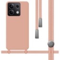 Funda Silicona Líquida con Cordón para Xiaomi Redmi Note 13 5G color Rosa