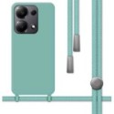 Funda Silicona Líquida con Cordón para Xiaomi Redmi Note 13 Pro 4G color Verde