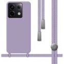 Funda Silicona Líquida con Cordón para Xiaomi Redmi Note 13 Pro 5G color Morada