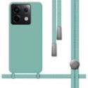 Funda Silicona Líquida con Cordón para Xiaomi Redmi Note 13 Pro 5G color Verde