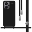 Funda Silicona Líquida con Cordón para Xiaomi Redmi Note 13 Pro+ Plus 5G color Negra
