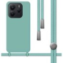 Funda Silicona Líquida con Cordón para Xiaomi Redmi Note 14 5G color Verde