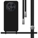 Funda Silicona Líquida con Cordón para Xiaomi Redmi Note 14 Pro+ Plus 5G color Negra