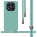 Funda Silicona Líquida con Cordón para Xiaomi Redmi Note 14 Pro+ Plus 5G color Verde