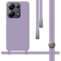 Funda Silicona Líquida con Cordón para Xiaomi Poco M6 Pro 4G color Morada