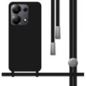 Funda Silicona Líquida con Cordón para Xiaomi Poco M6 Pro 4G color Negra