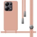 Funda Silicona Líquida con Cordón para Xiaomi Poco M6 Pro 4G color Rosa