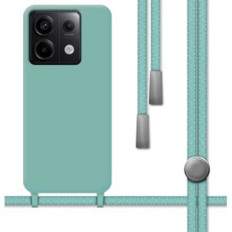 Funda Silicona Líquida con Cordón para Xiaomi Poco X6 5G color Verde