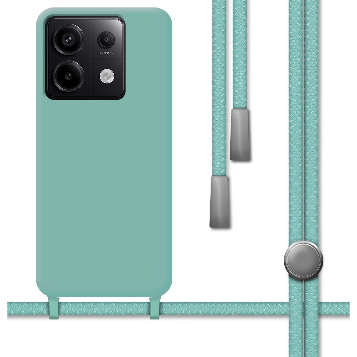Funda Silicona Líquida con Cordón para Xiaomi Poco X6 5G color Verde