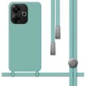 Funda Silicona Líquida con Cordón para Xiaomi Poco M6 4G color Verde