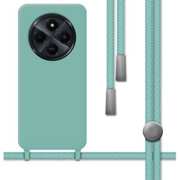 Funda Silicona Líquida con Cordón para Xiaomi Poco C75 color Verde
