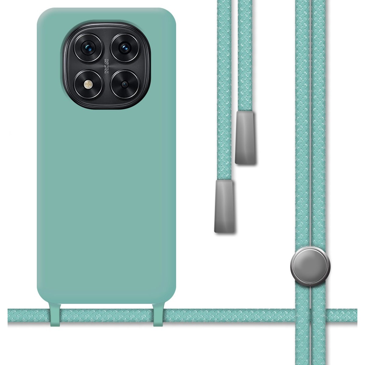 Funda Silicona Líquida con Cordón para Xiaomi Poco X7 5G color Verde