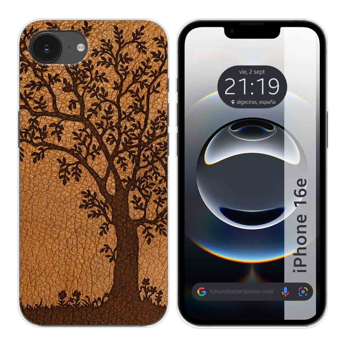Funda Silicona para iPhone 16e (6.1) diseño Cuero 03 Dibujos