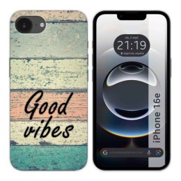 Funda Silicona para iPhone 16e (6.1) diseño Madera 01 Dibujos