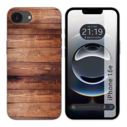 Funda Silicona para iPhone 16e (6.1) diseño Madera 02 Dibujos