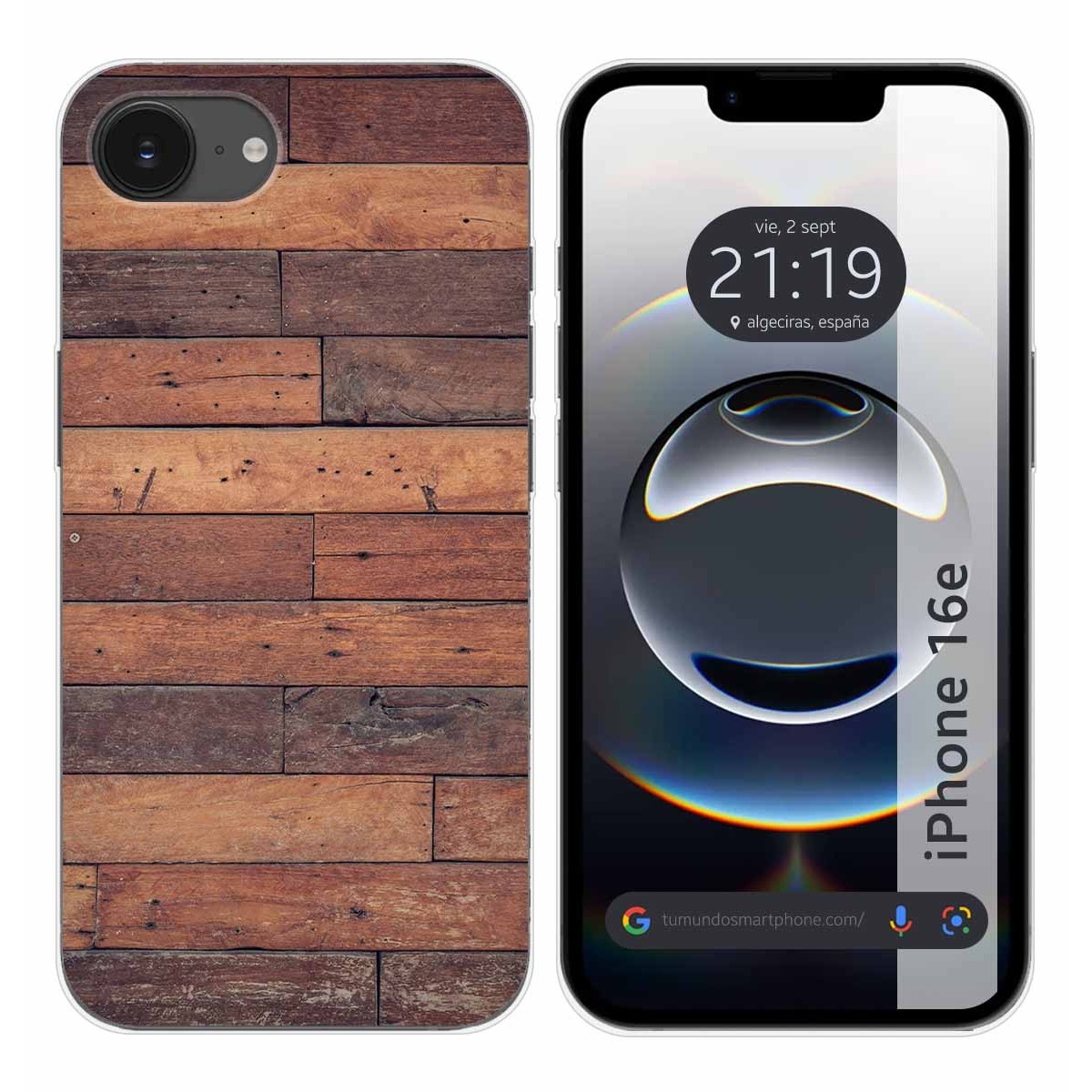 Funda Silicona para iPhone 16e (6.1) diseño Madera 03 Dibujos