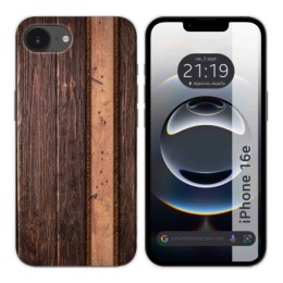 Funda Silicona para iPhone 16e (6.1) diseño Madera 05 Dibujos