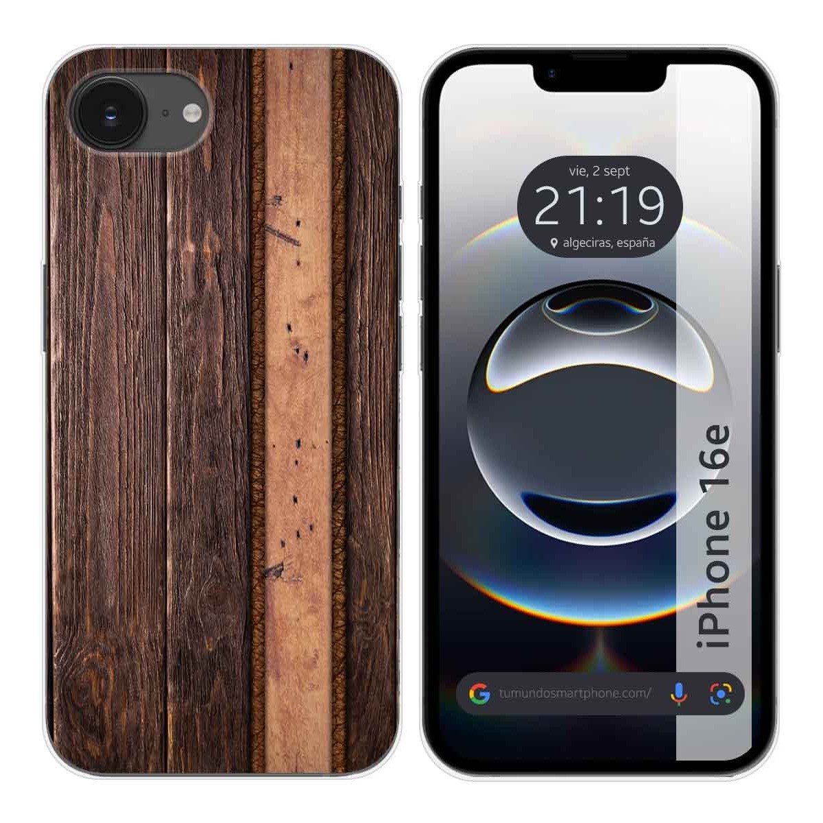 Funda Silicona para iPhone 16e (6.1) diseño Madera 05 Dibujos