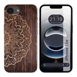 Funda Silicona para iPhone 16e (6.1) diseño Madera 06 Dibujos