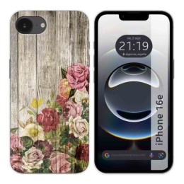 Funda Silicona para iPhone 16e (6.1) diseño Madera 08 Dibujos