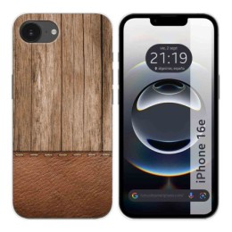 Funda Silicona para iPhone 16e (6.1) diseño Madera 09 Dibujos