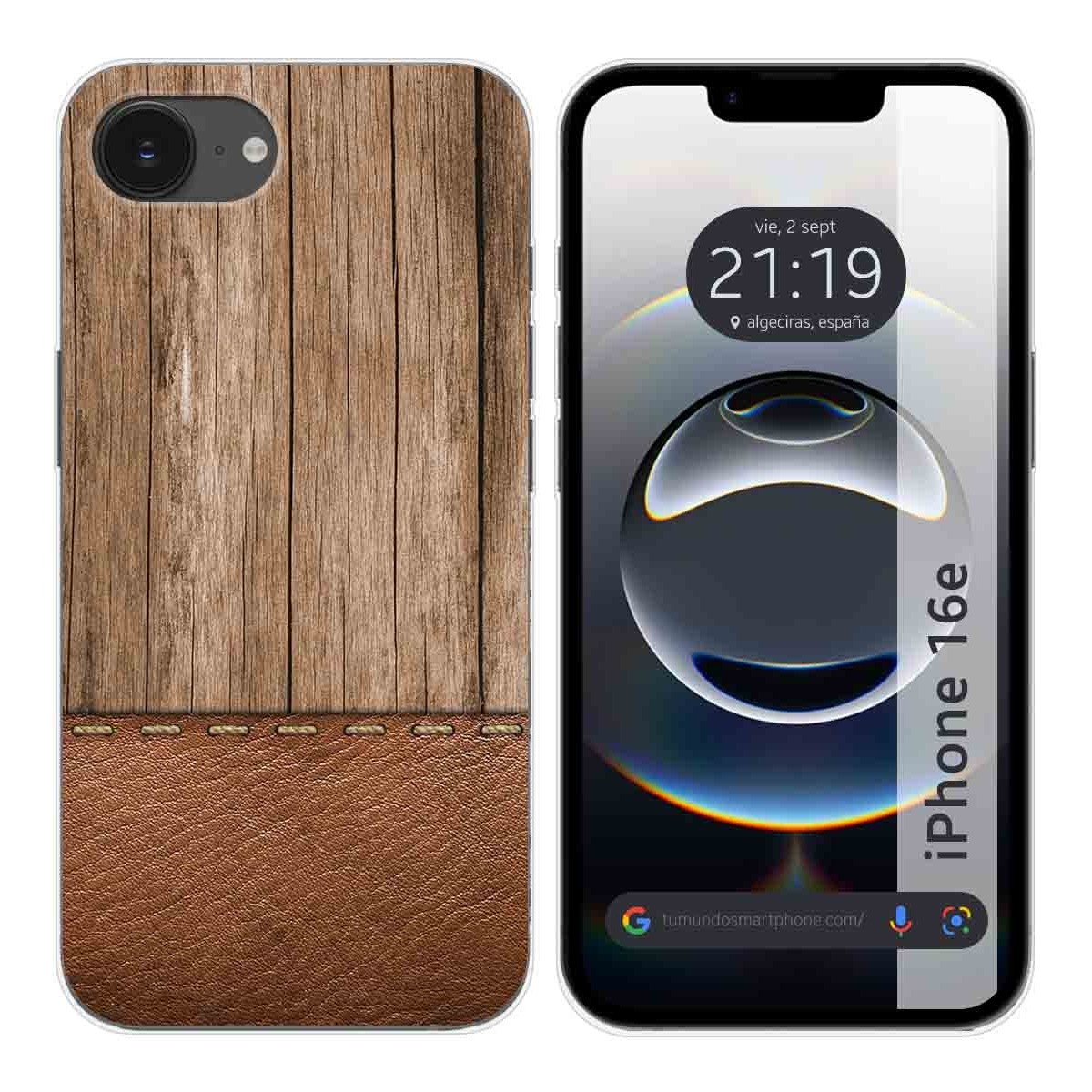 Funda Silicona para iPhone 16e (6.1) diseño Madera 09 Dibujos