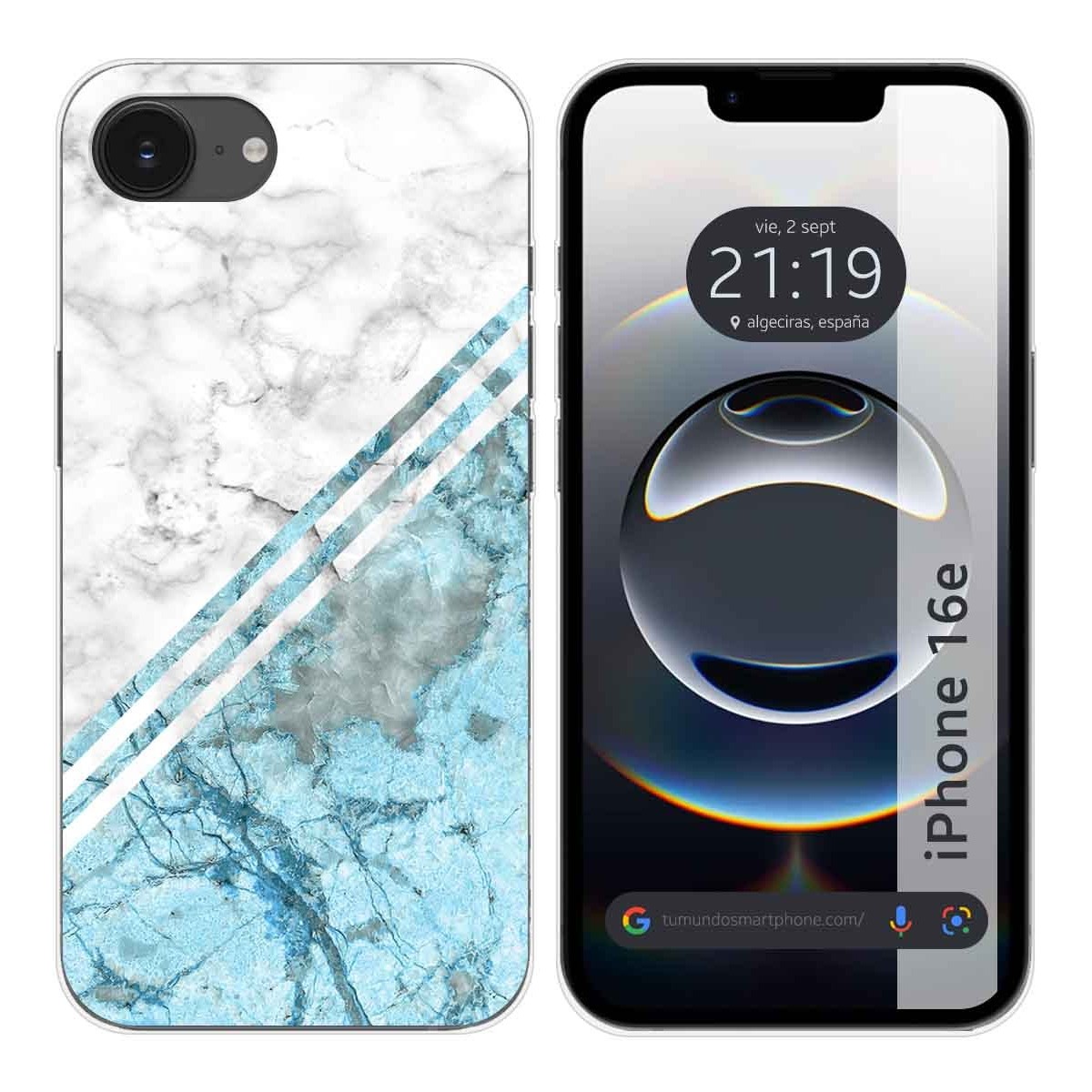 Funda Silicona para iPhone 16e (6.1) diseño Mármol 02 Dibujos