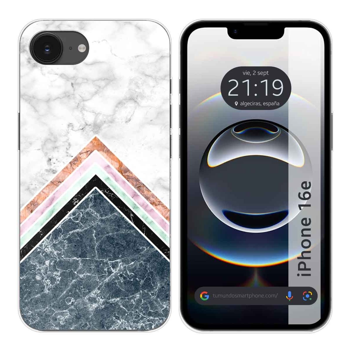 Funda Silicona para iPhone 16e (6.1) diseño Mármol 05 Dibujos