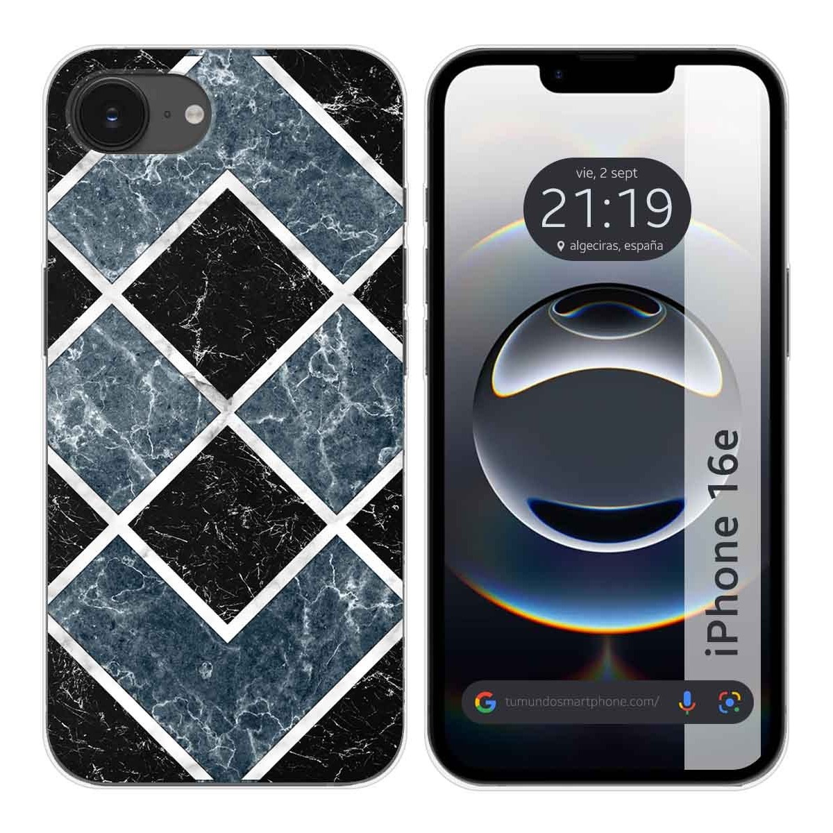 Funda Silicona para iPhone 16e (6.1) diseño Mármol 06 Dibujos