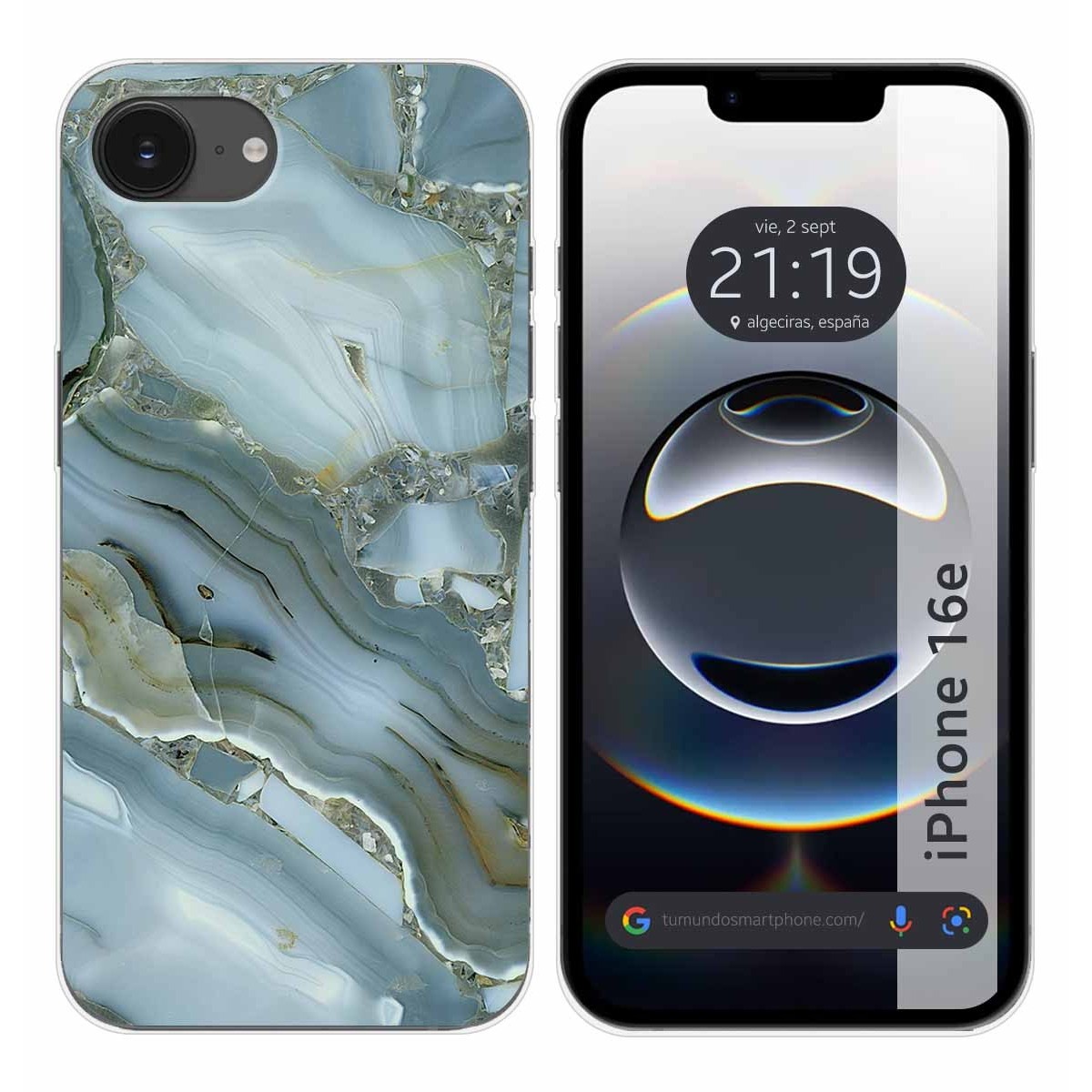 Funda Silicona para iPhone 16e (6.1) diseño Mármol 09 Dibujos