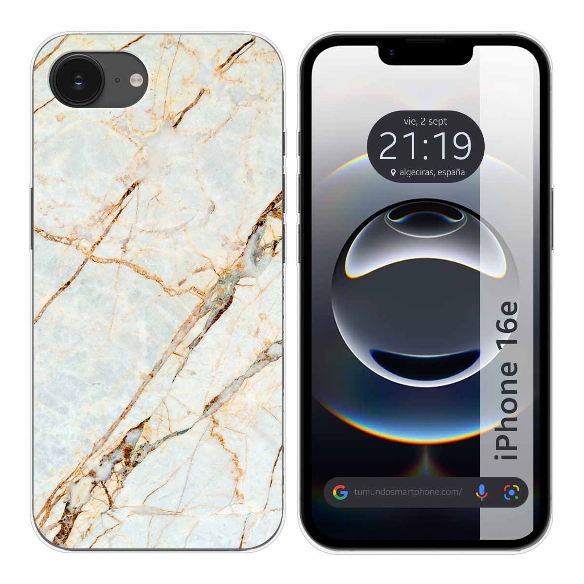 Funda Silicona para iPhone 16e (6.1) diseño Mármol 13 Dibujos