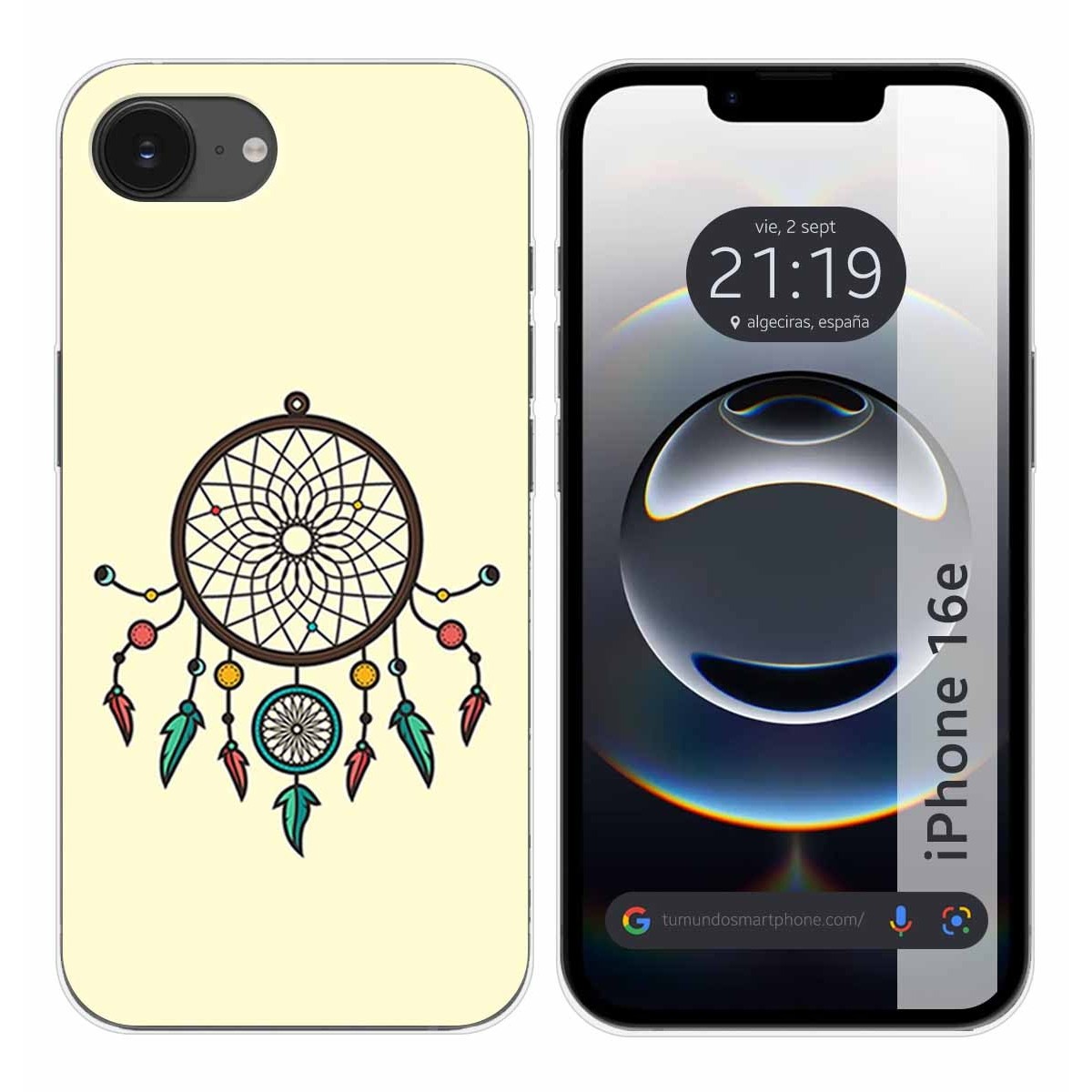 Funda Silicona para iPhone 16e (6.1) diseño Atrapasueños Dibujos