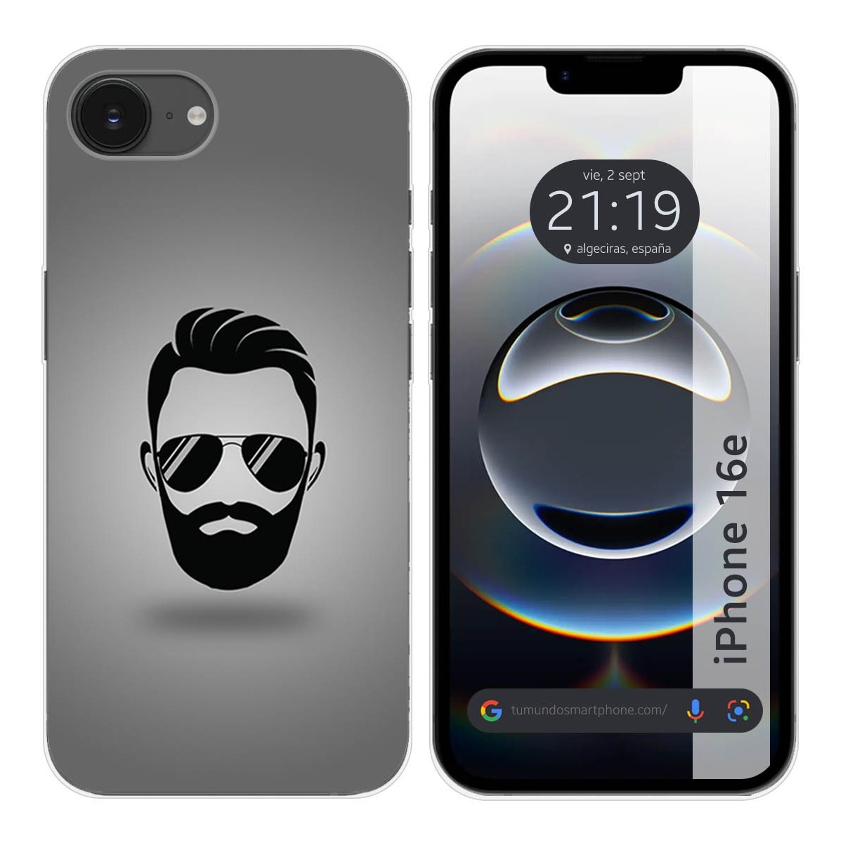 Funda Silicona para iPhone 16e (6.1) diseño Barba Dibujos
